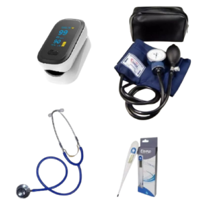 Kit de Salud – Tensiómetro + Estetoscopio + Termómetro + Oxímetro